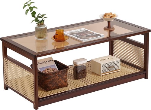 Rattan coffee table - coffee,